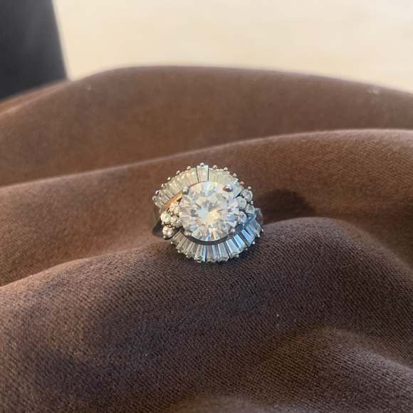 Sparkling 925 CZ Cocktail Ring - Picture 3 of 9